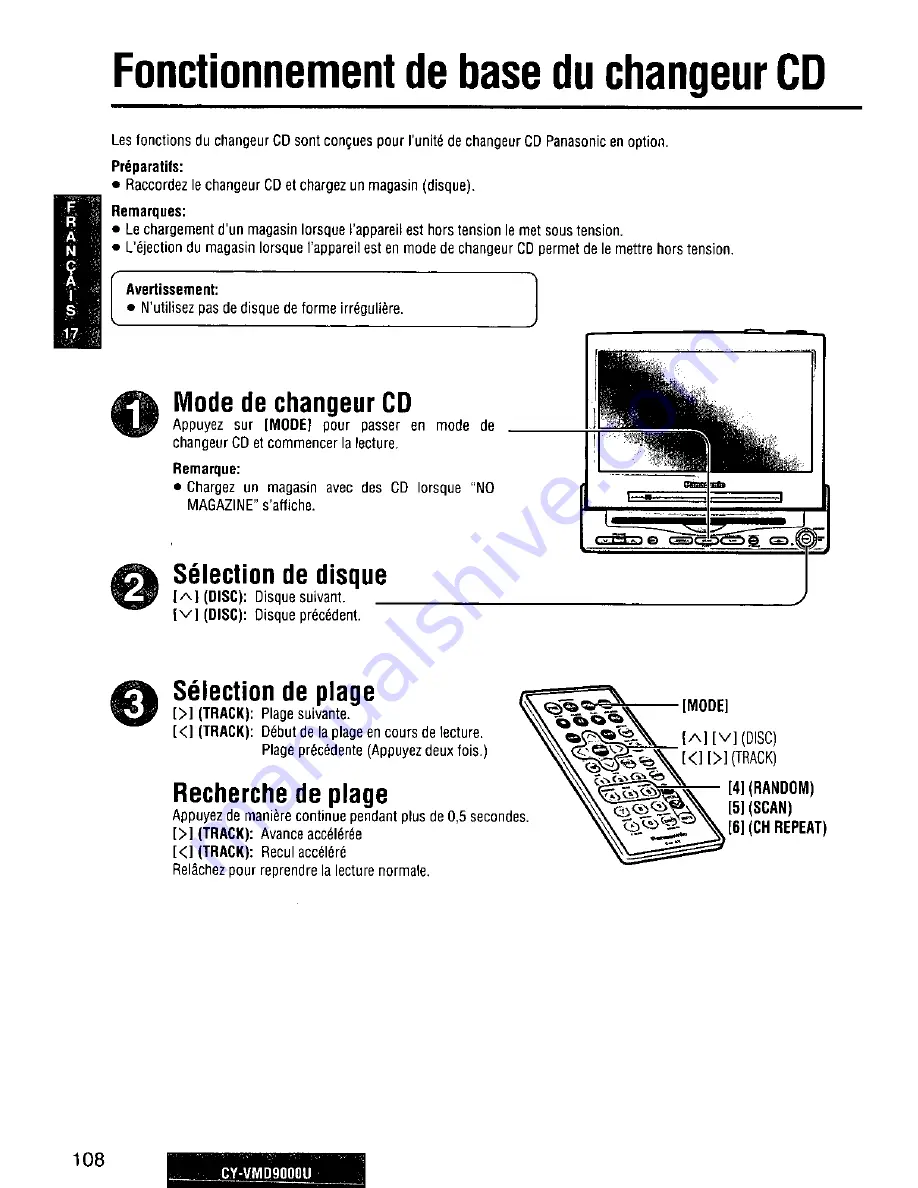 Panasonic CY-VMD9000U Operating Manual Download Page 108