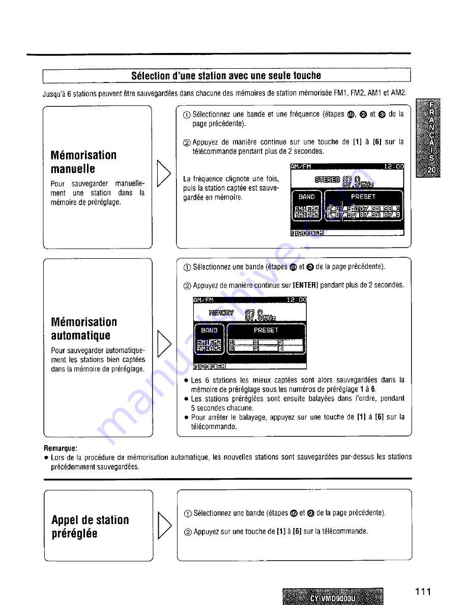 Panasonic CY-VMD9000U Operating Manual Download Page 111