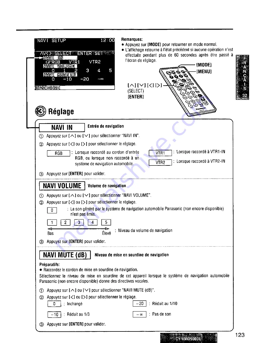 Panasonic CY-VMD9000U Operating Manual Download Page 123