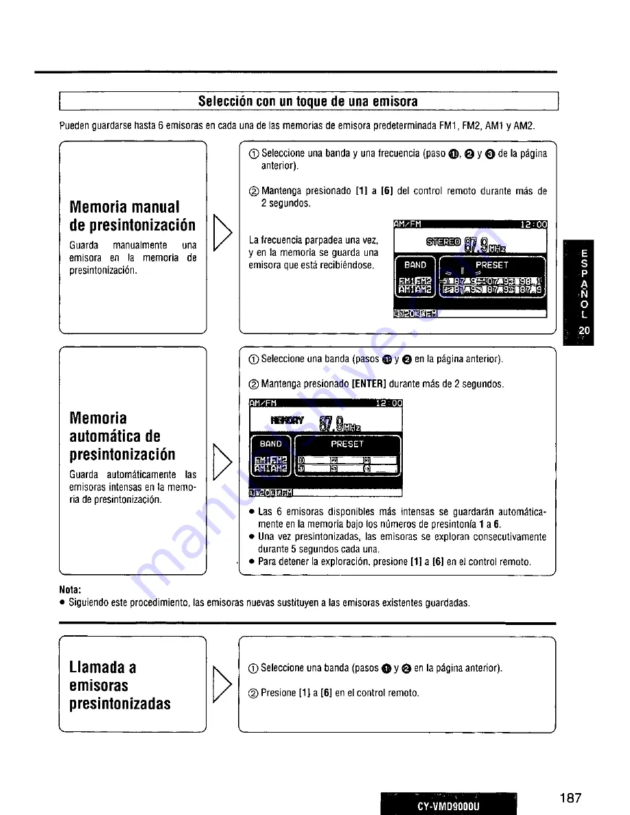 Panasonic CY-VMD9000U Operating Manual Download Page 187