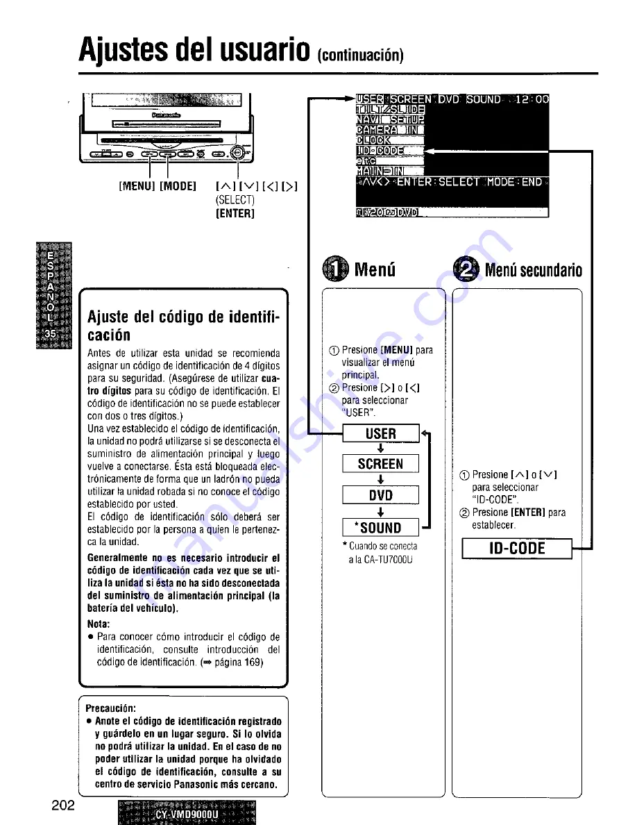 Panasonic CY-VMD9000U Operating Manual Download Page 202