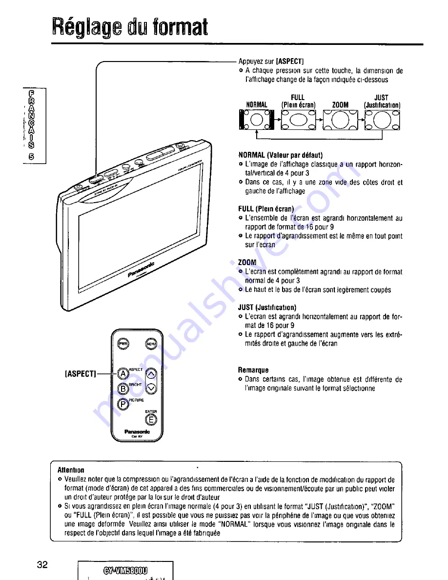 Panasonic CYVM5800U - 5.8