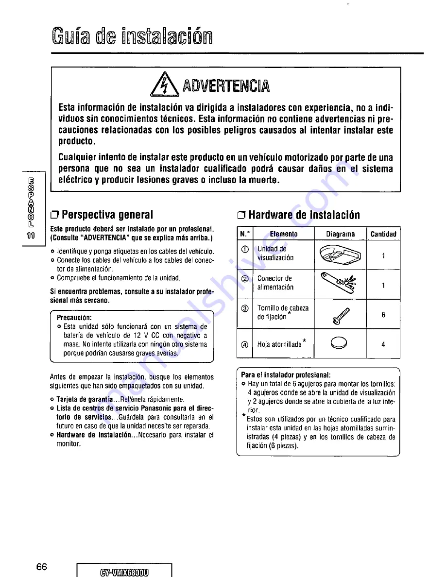 Panasonic CYVMX6800U - 6.8