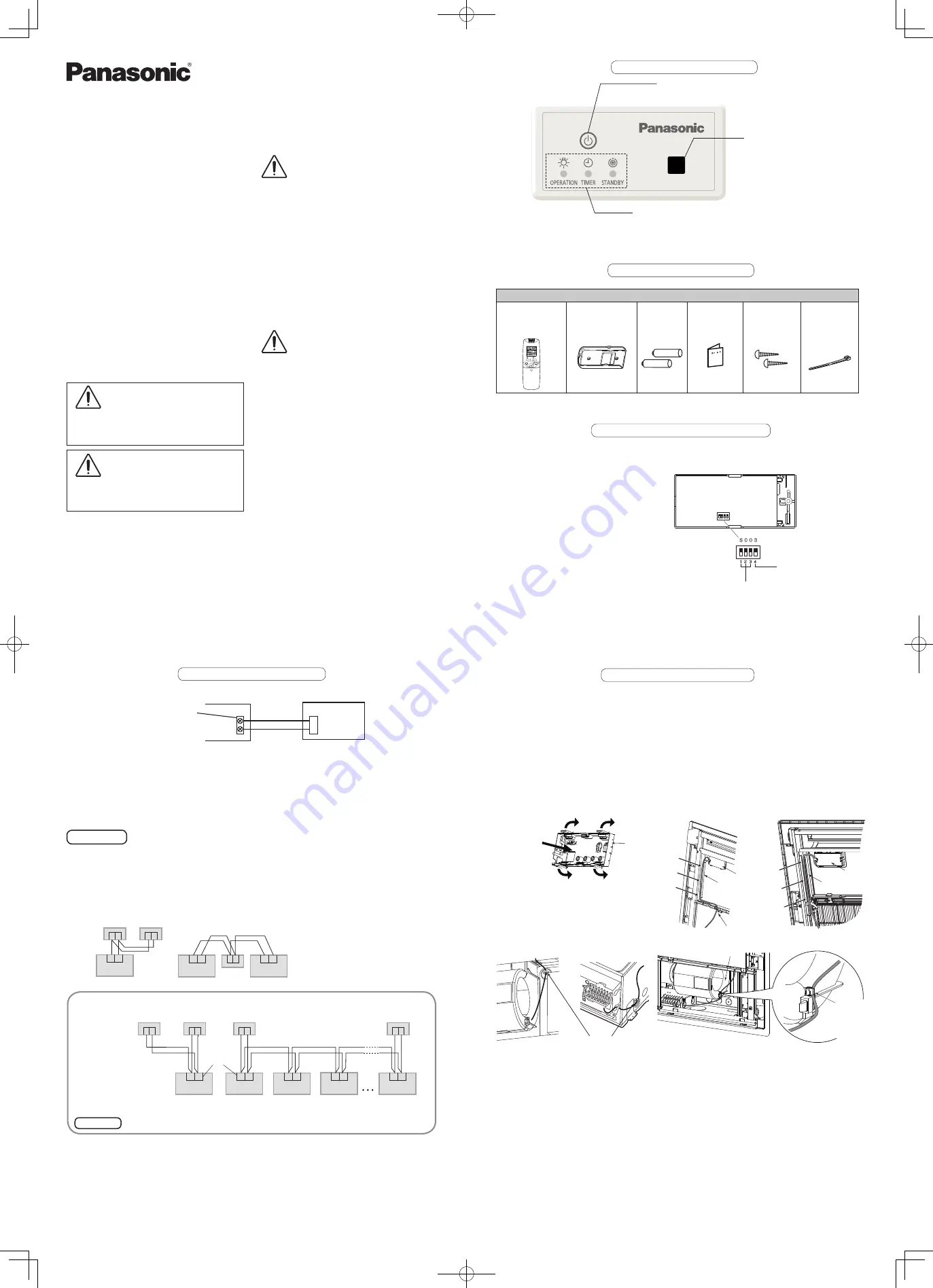 Panasonic CZ-RWSD2U Installation Instructions Download Page 1