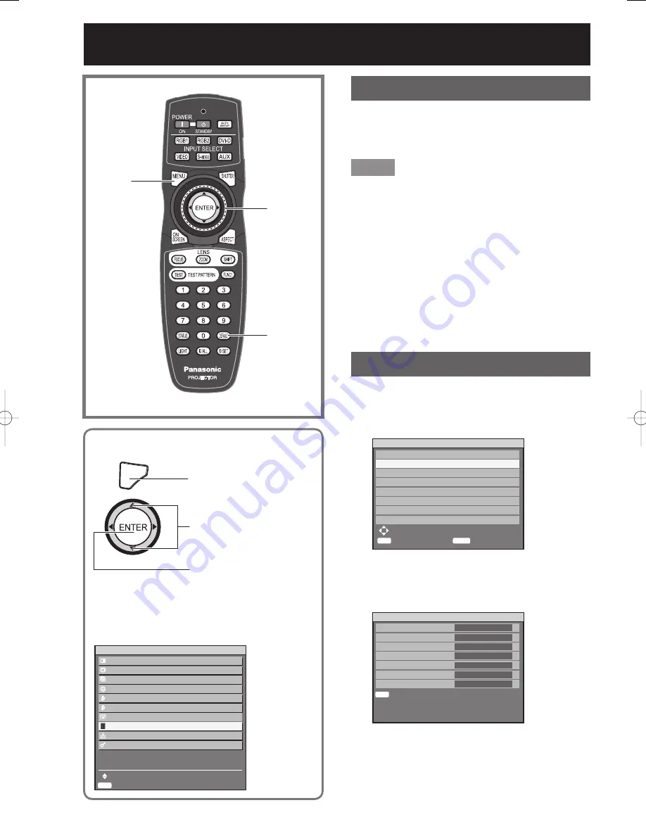 Panasonic D10000U - SXGA+ DLP Projector Operating Instructions Manual Download Page 40