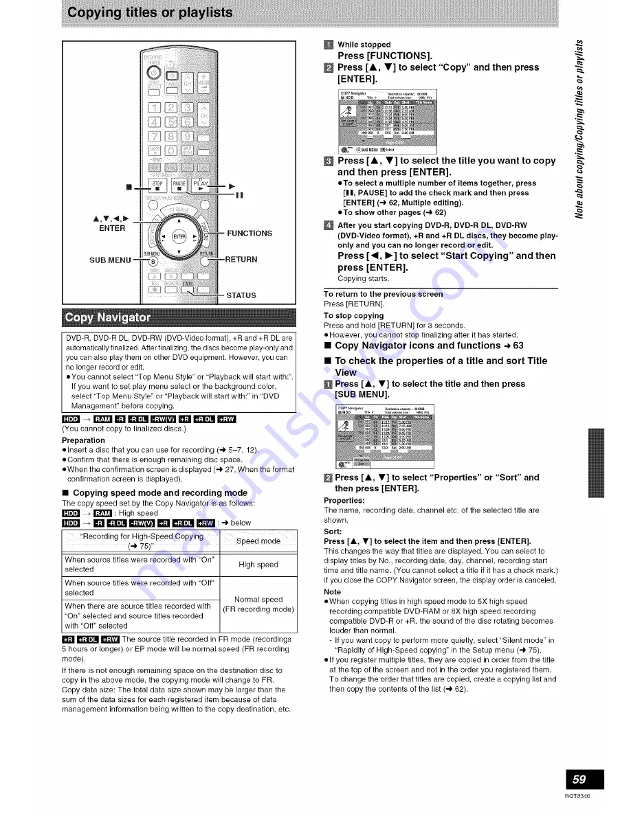 Panasonic Diga DMR-EH75V Operating Instructions Manual Download Page 59