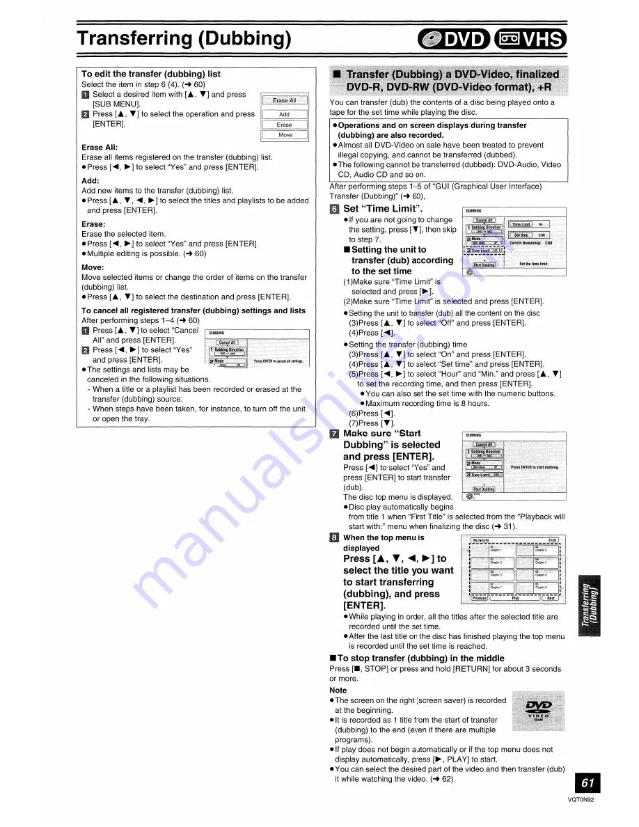 Panasonic Diga DMR-ES30V Operating Instructions Manual Download Page 61