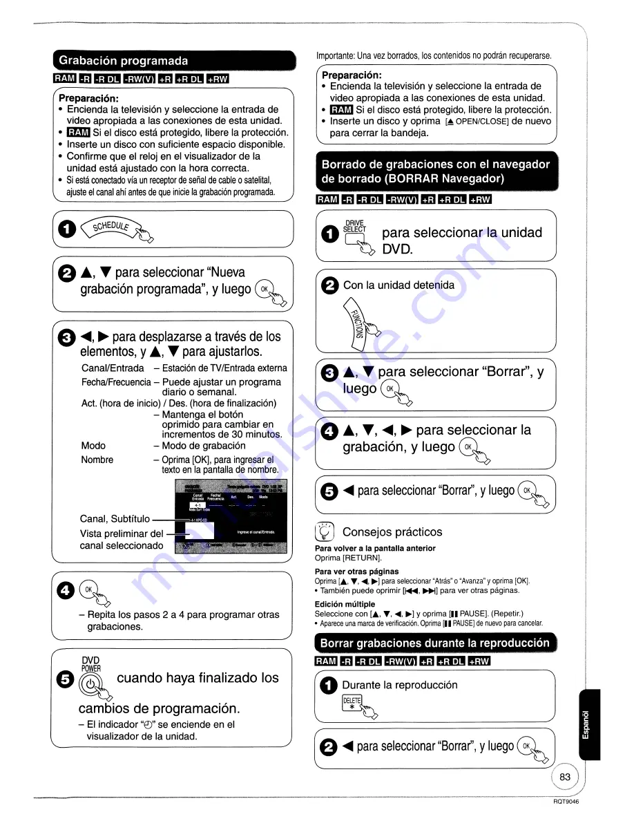 Panasonic Diga DMR-EZ28 Operating Instructions Manual Download Page 83