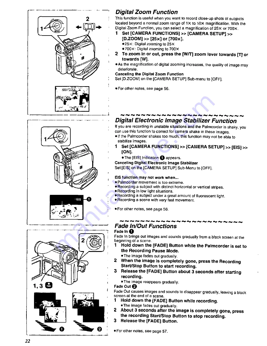 Panasonic Digital Palmcoder Multicam PV-DC152 Operating Instructions Manual Download Page 22