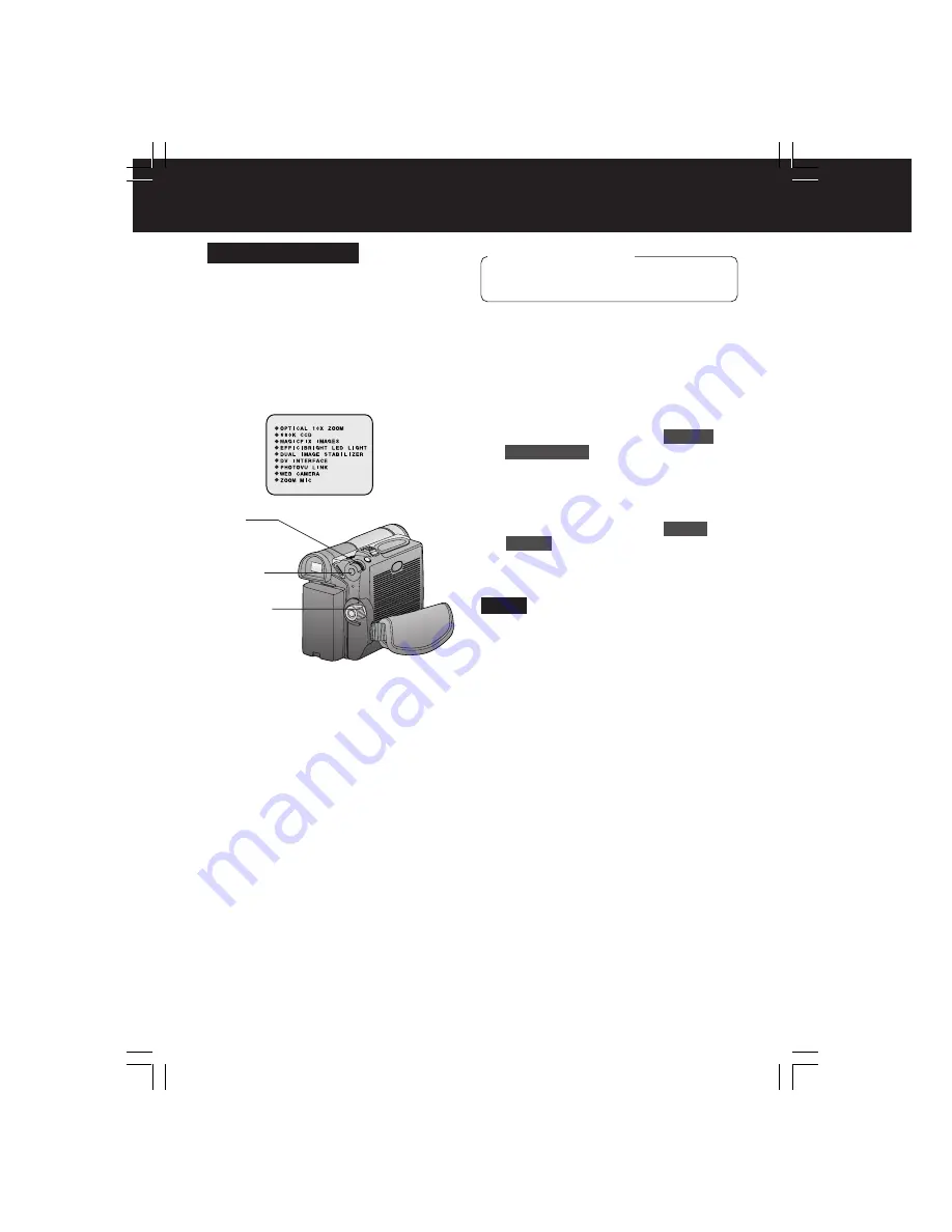 Panasonic Digital Palmcorder MultiCam PV-DV203-K Operating Instructions Manual Download Page 12