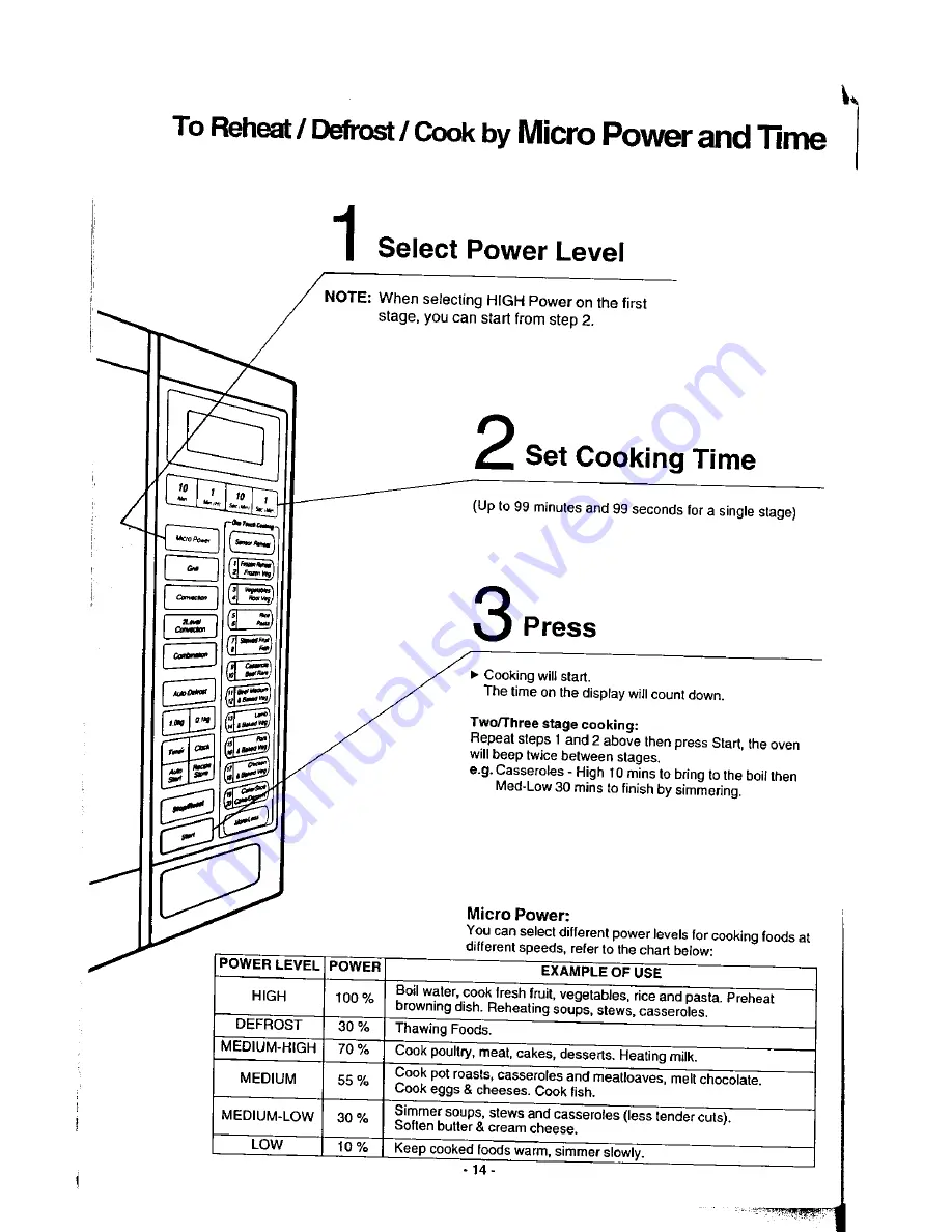 Panasonic Dimension 4 NN-9853 Operation Manual Download Page 16