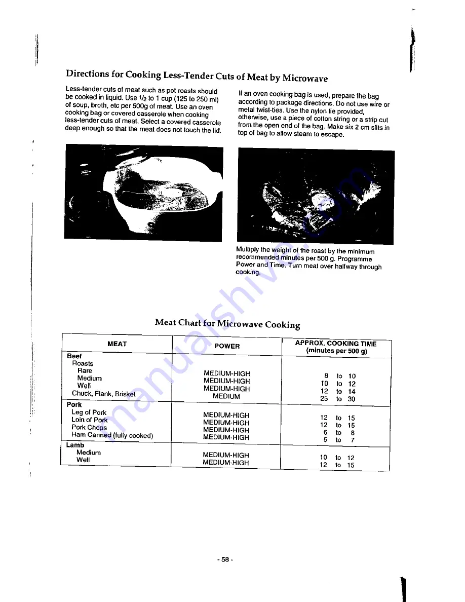 Panasonic Dimension 4 NN-9853 Operation Manual Download Page 60