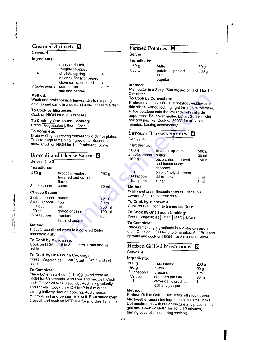 Panasonic Dimension 4 NN-9853 Operation Manual Download Page 74