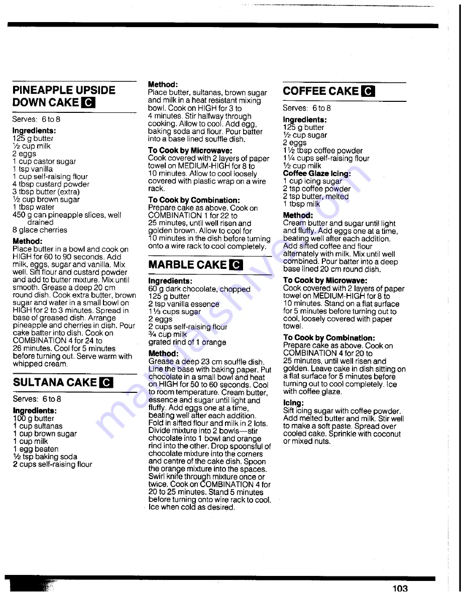 Panasonic DIMENTION 4 NN-8550 Cookbook Download Page 103