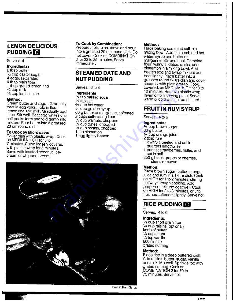 Panasonic DIMENTION 4 NN-8550 Cookbook Download Page 107