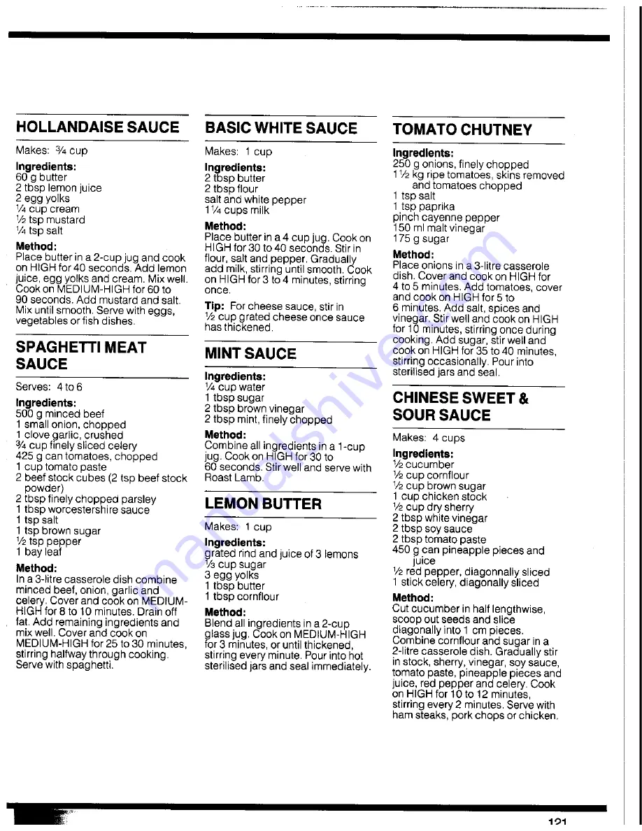 Panasonic DIMENTION 4 NN-8550 Cookbook Download Page 121