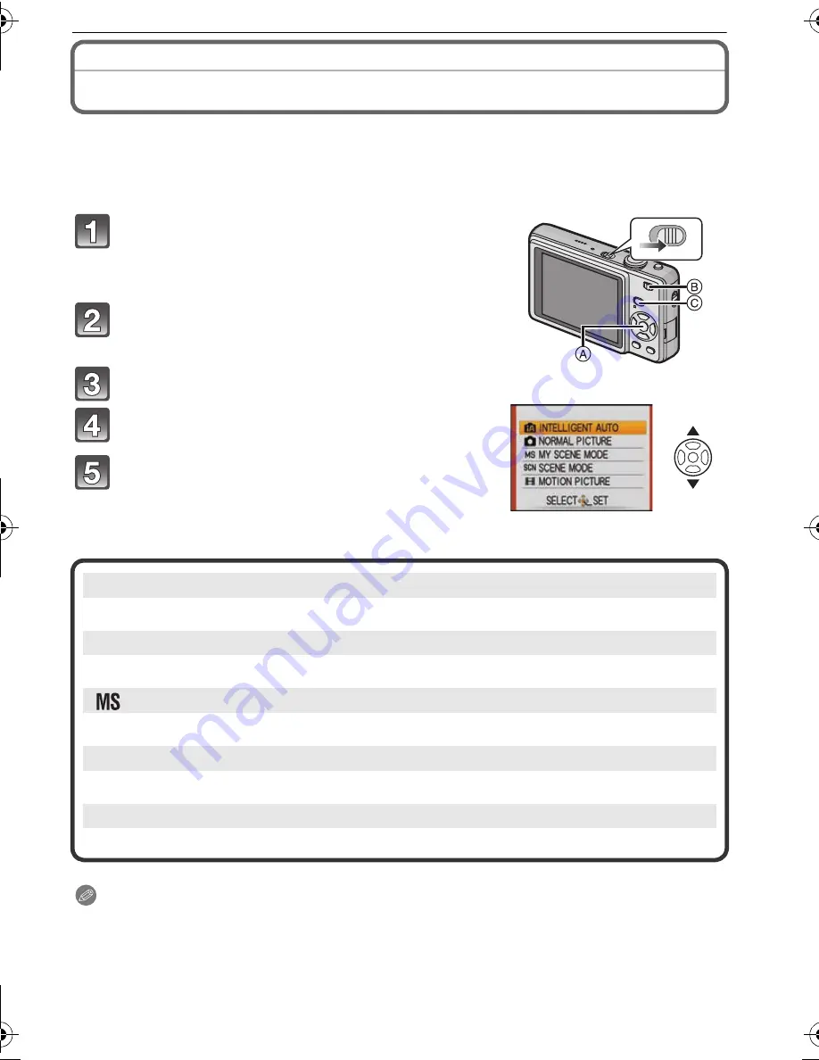 Panasonic DMC FS7A - Lumix Digital Camera Operating Instructions Manual Download Page 27