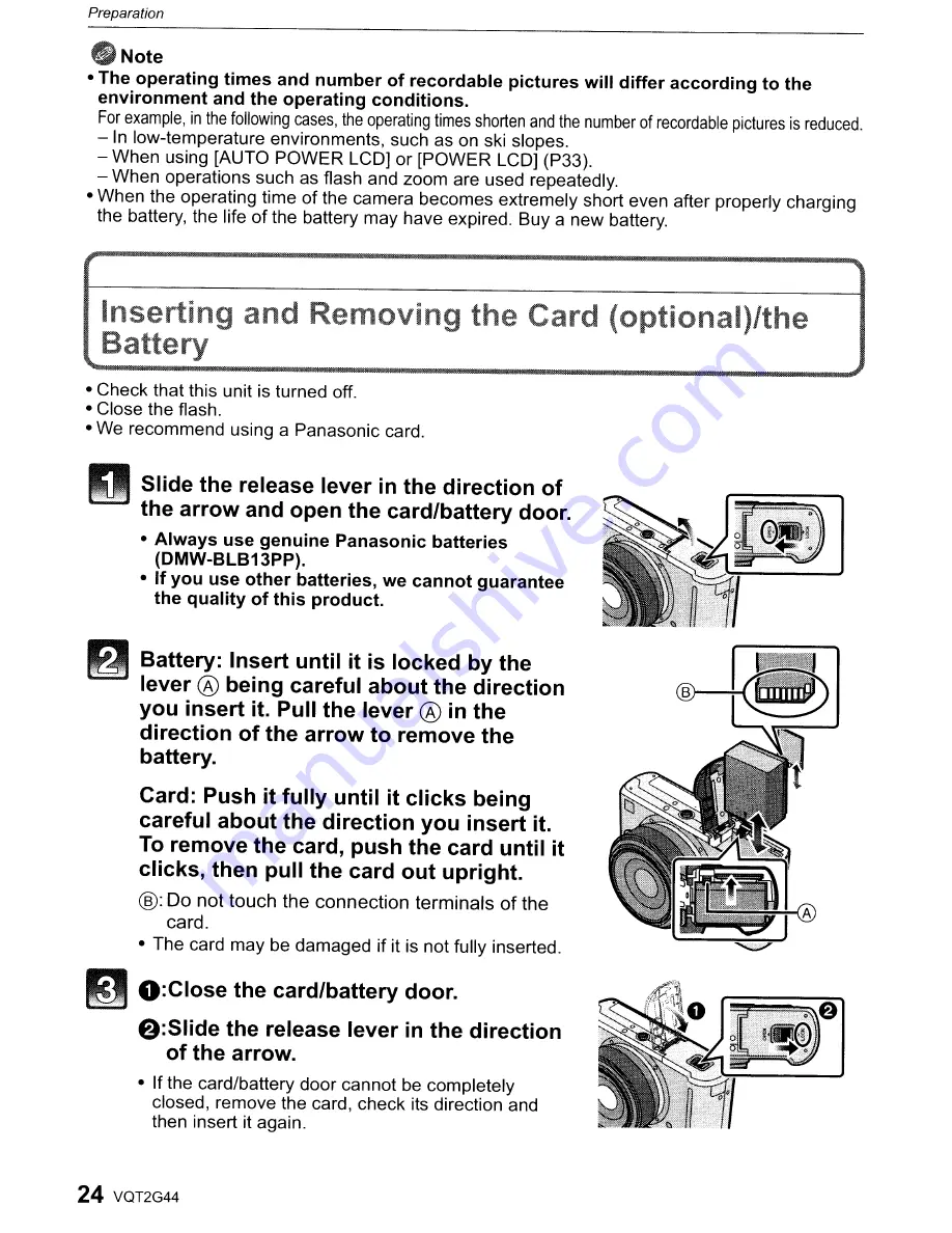 Panasonic DMC-GF1C-K - Lumix Digital Camera Operating Instructions Manual Download Page 24