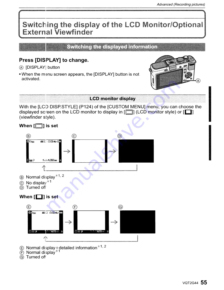 Panasonic DMC-GF1C-K - Lumix Digital Camera Operating Instructions Manual Download Page 55