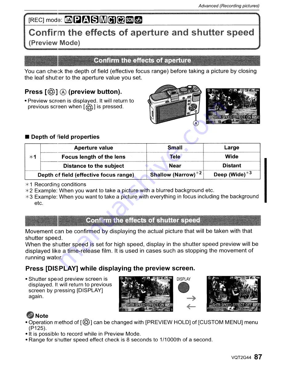 Panasonic DMC-GF1C-K - Lumix Digital Camera Operating Instructions Manual Download Page 87