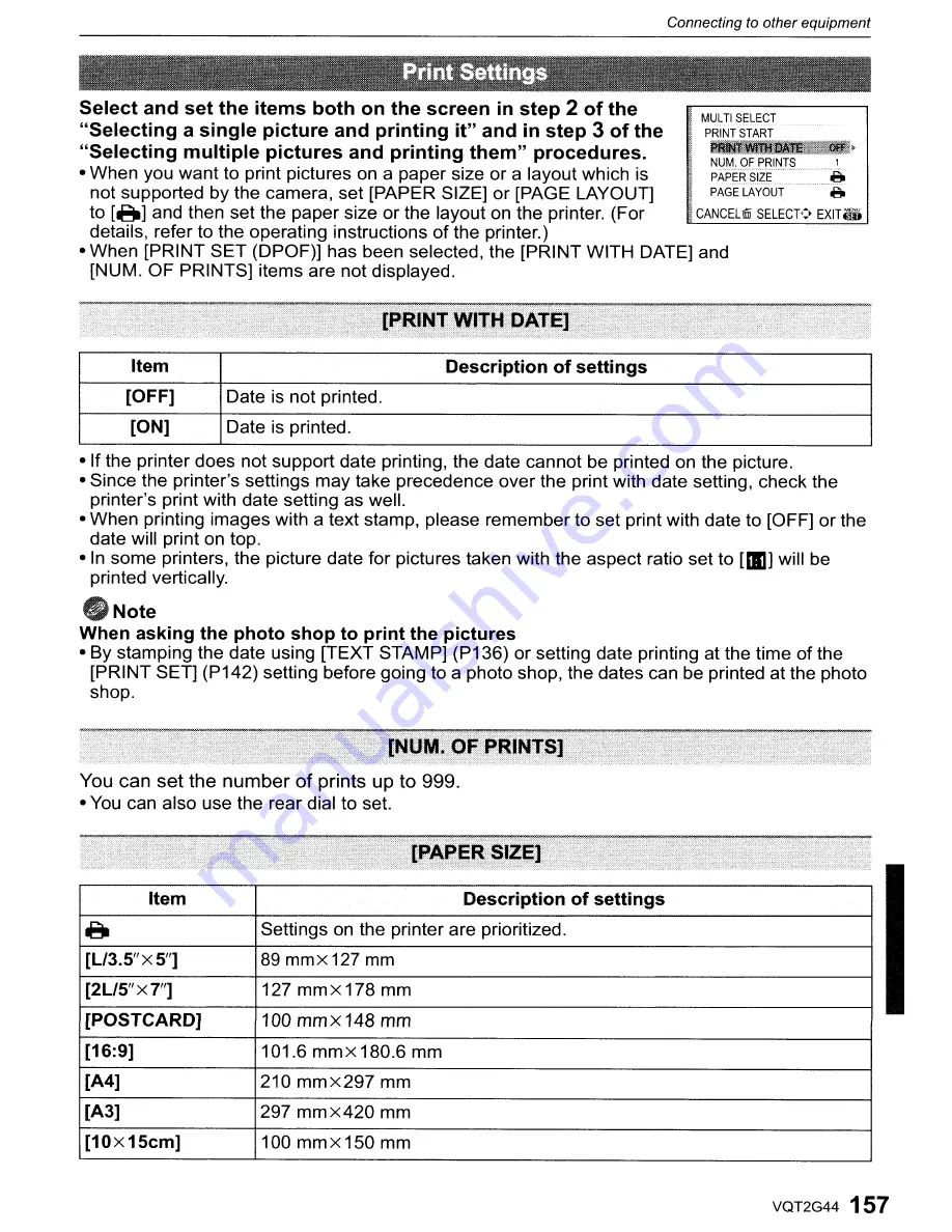 Panasonic DMC-GF1C-K - Lumix Digital Camera Operating Instructions Manual Download Page 157