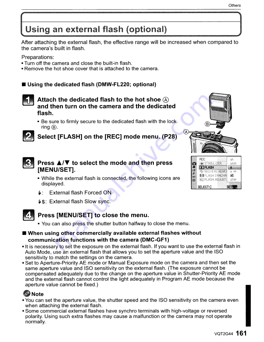 Panasonic DMC-GF1C-K - Lumix Digital Camera Operating Instructions Manual Download Page 161