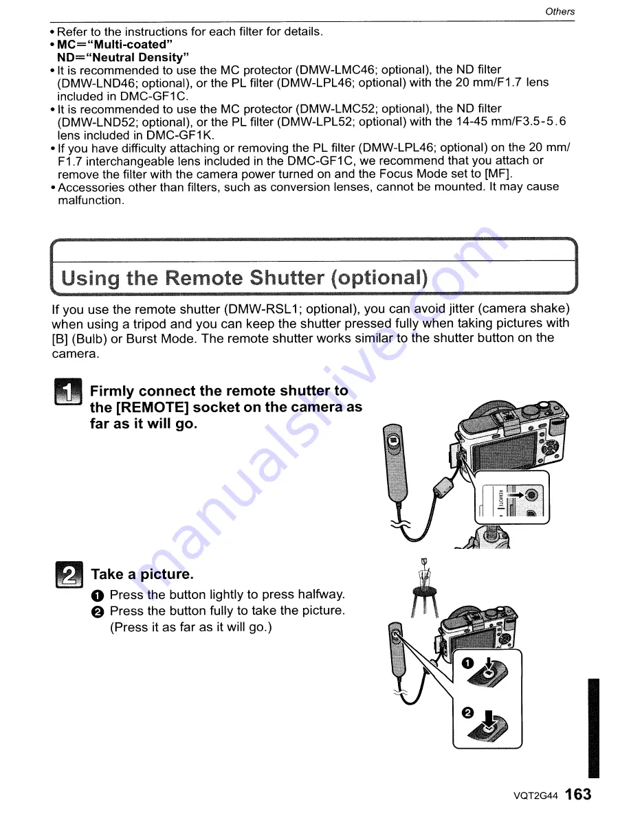 Panasonic DMC-GF1C-K - Lumix Digital Camera Operating Instructions Manual Download Page 163