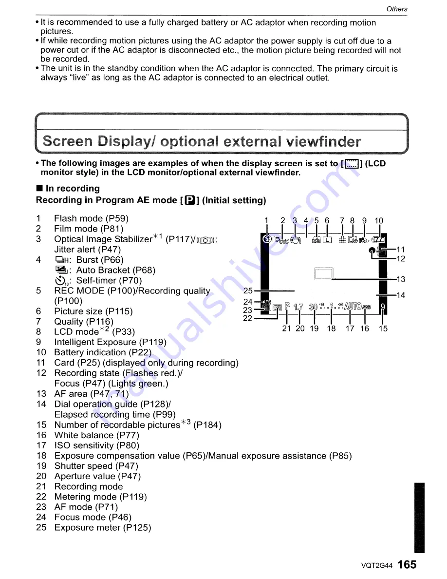 Panasonic DMC-GF1C-K - Lumix Digital Camera Operating Instructions Manual Download Page 165