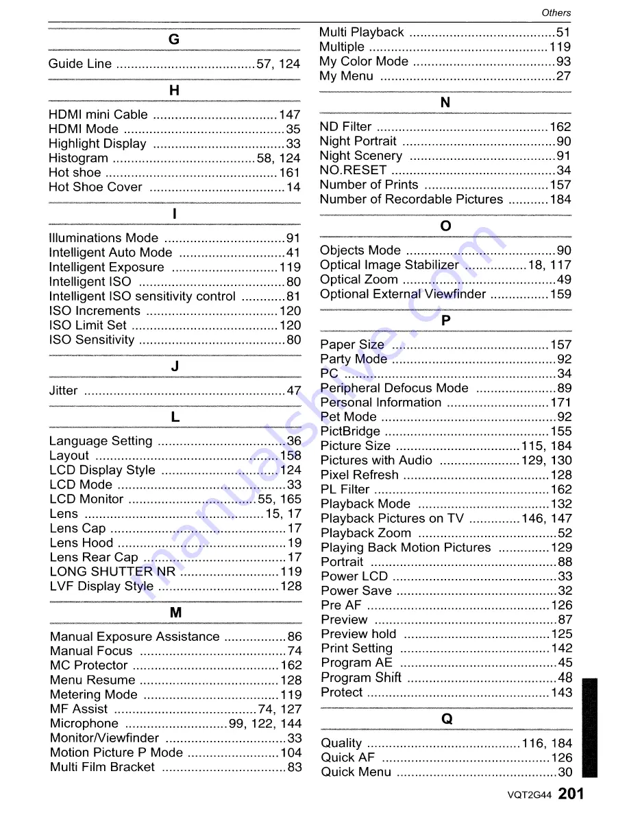 Panasonic DMC-GF1C-K - Lumix Digital Camera Operating Instructions Manual Download Page 201