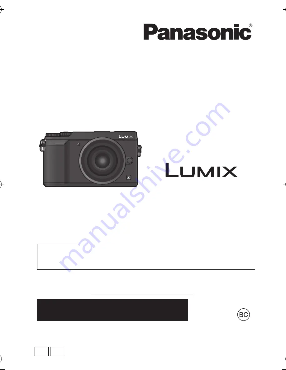 Panasonic DMC-GX85K/DMC-GX85 Basic Owner'S Manual Download Page 1