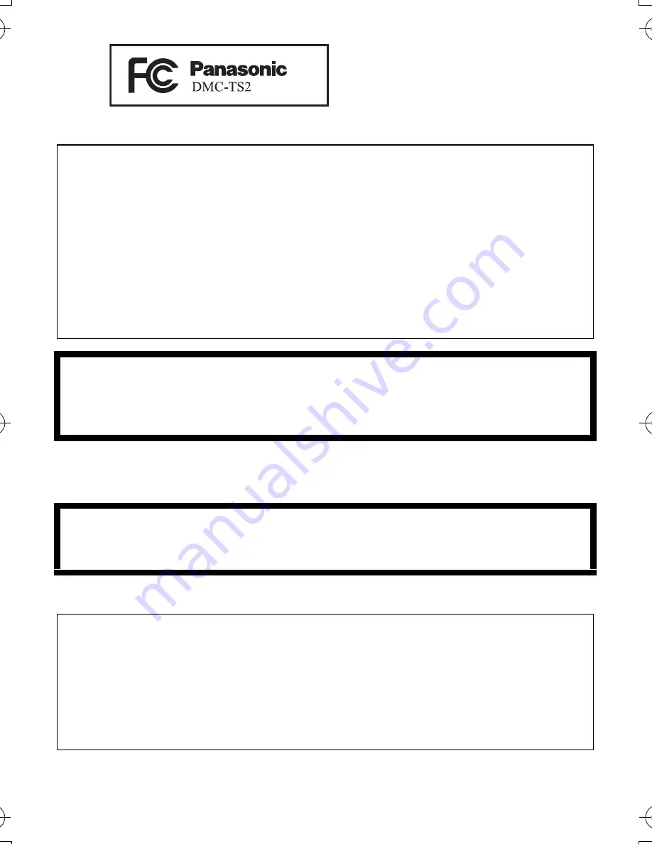 Panasonic DMC-TS2A Basic Operating Instructions Manual Download Page 5