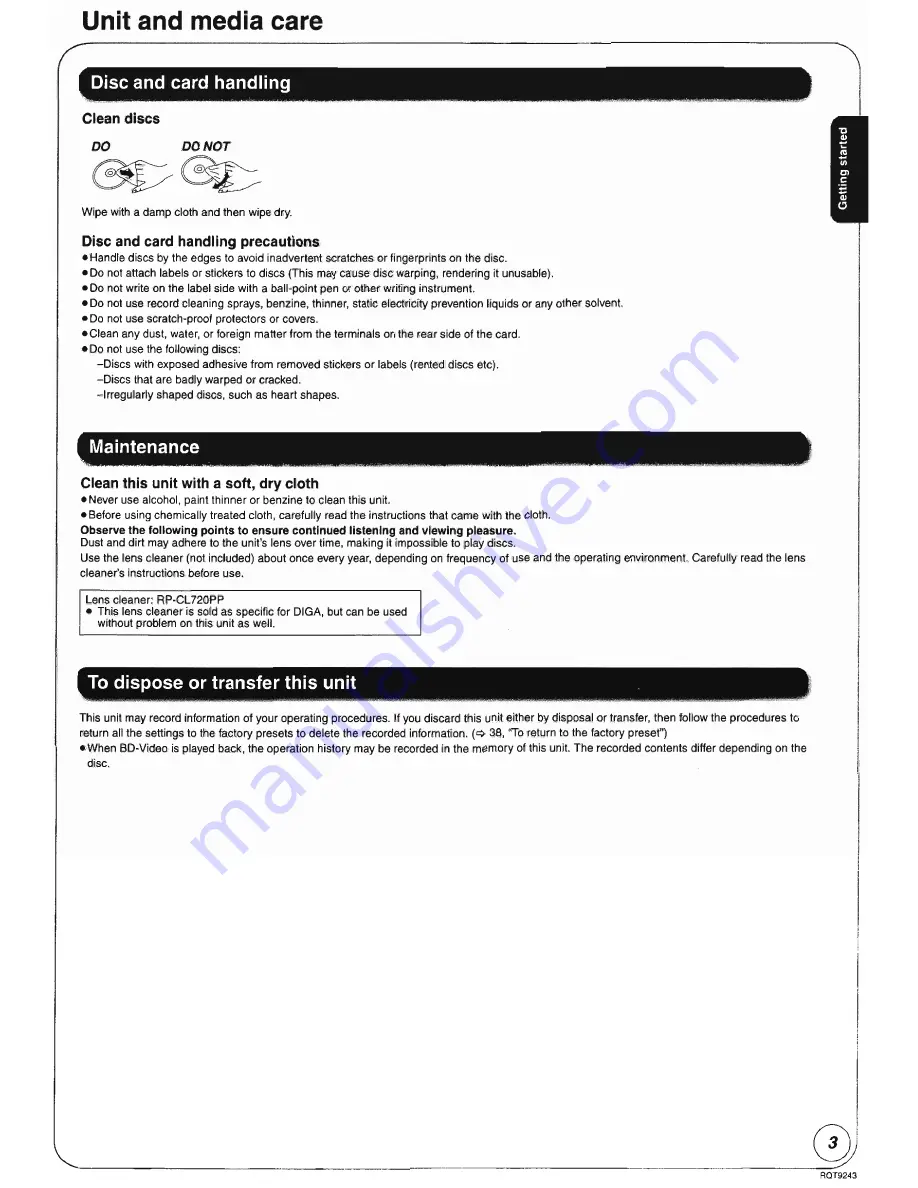 Panasonic DMP-BD35 Скачать руководство пользователя страница 3