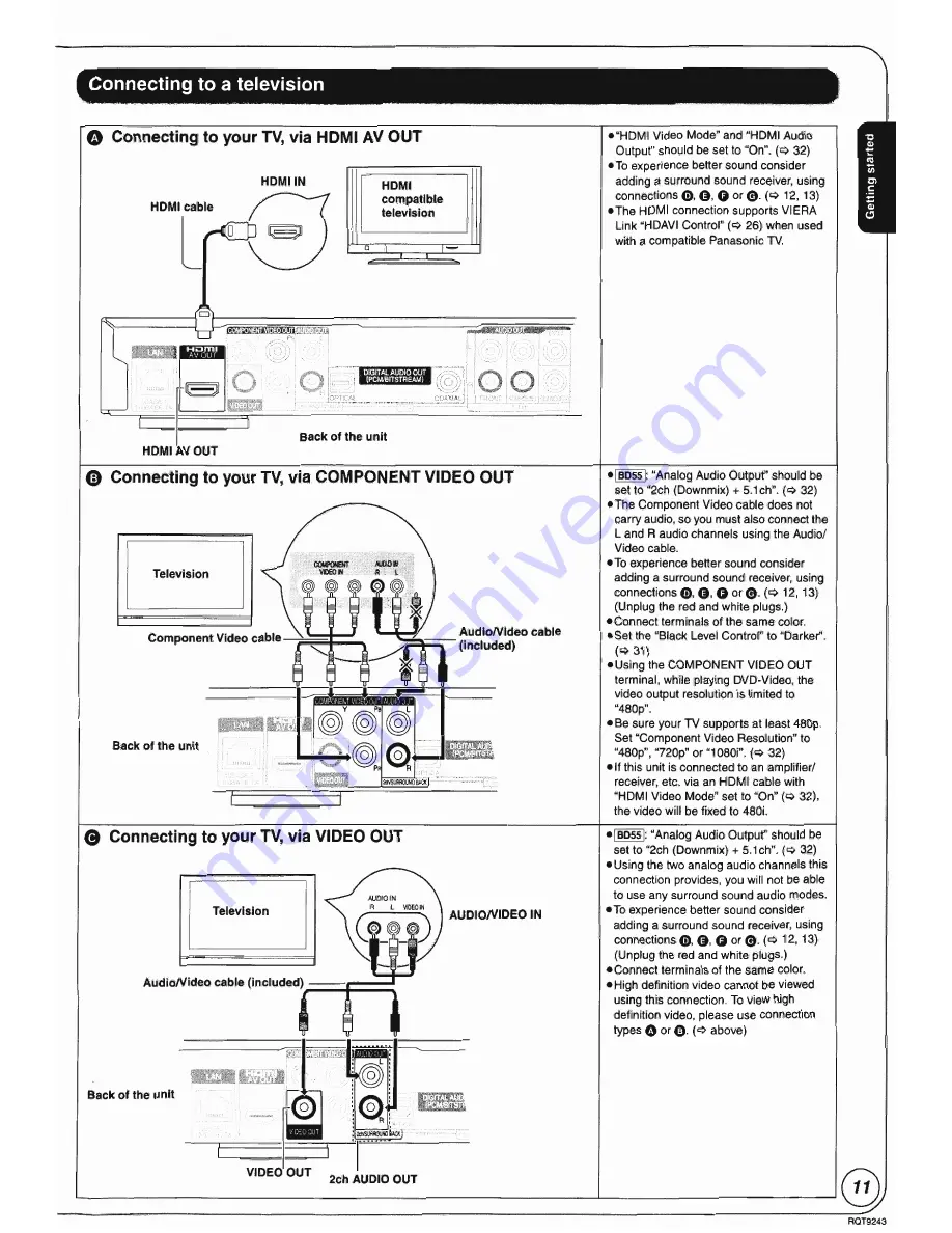 Panasonic DMP-BD35 Скачать руководство пользователя страница 11