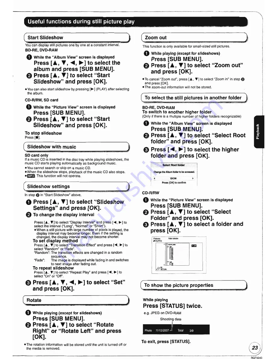 Panasonic DMP-BD35 Operating Instructions Manual Download Page 23