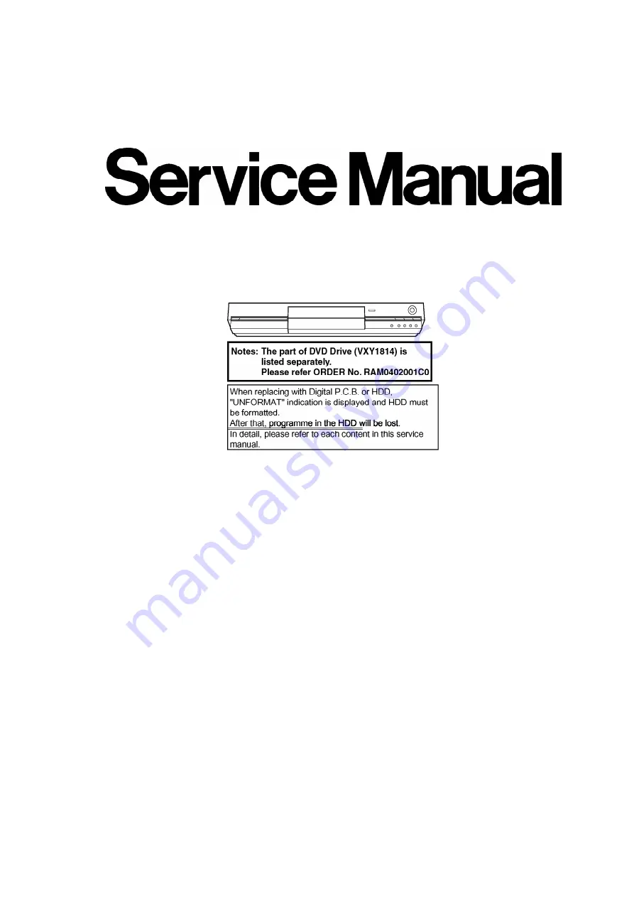 Panasonic DMR-E85HEP Service Manual Download Page 1