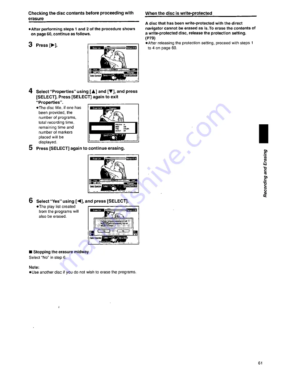 Panasonic DMRE10 - DVD VIDEO RECORDER Operating Instructions Manual Download Page 61