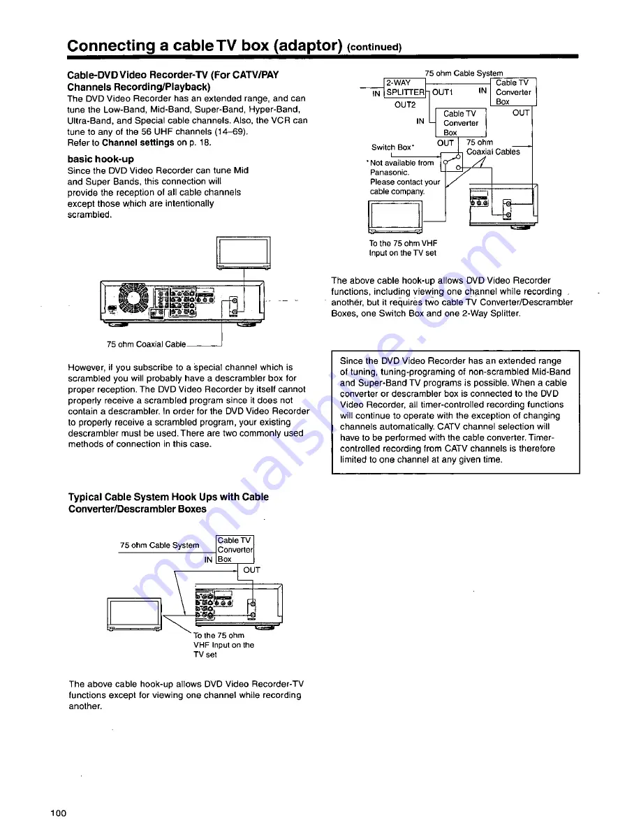 Panasonic DMRE10 - DVD VIDEO RECORDER Operating Instructions Manual Download Page 100