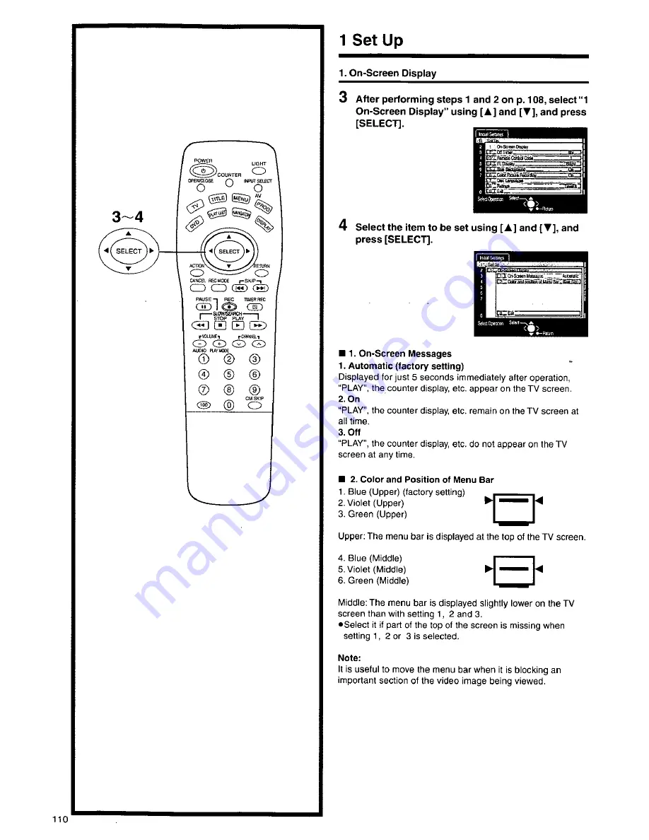 Panasonic DMRE10 - DVD VIDEO RECORDER Operating Instructions Manual Download Page 110