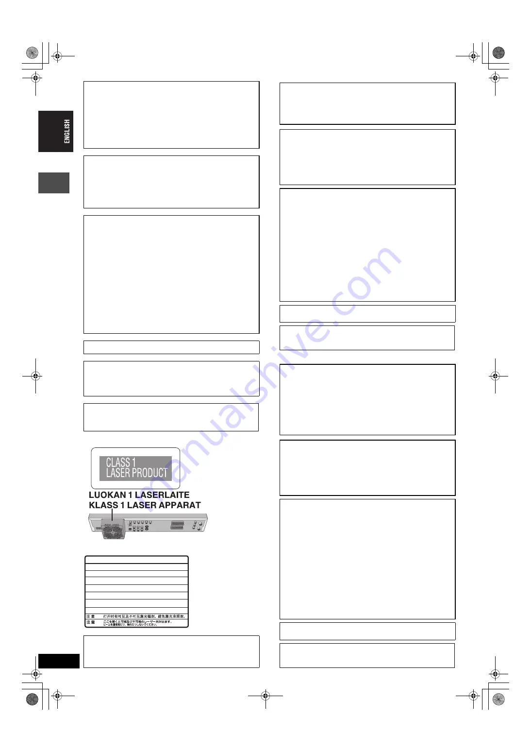 Panasonic DMRE500H - DVD RECORDER DECK Operating Instructions Manual Download Page 2