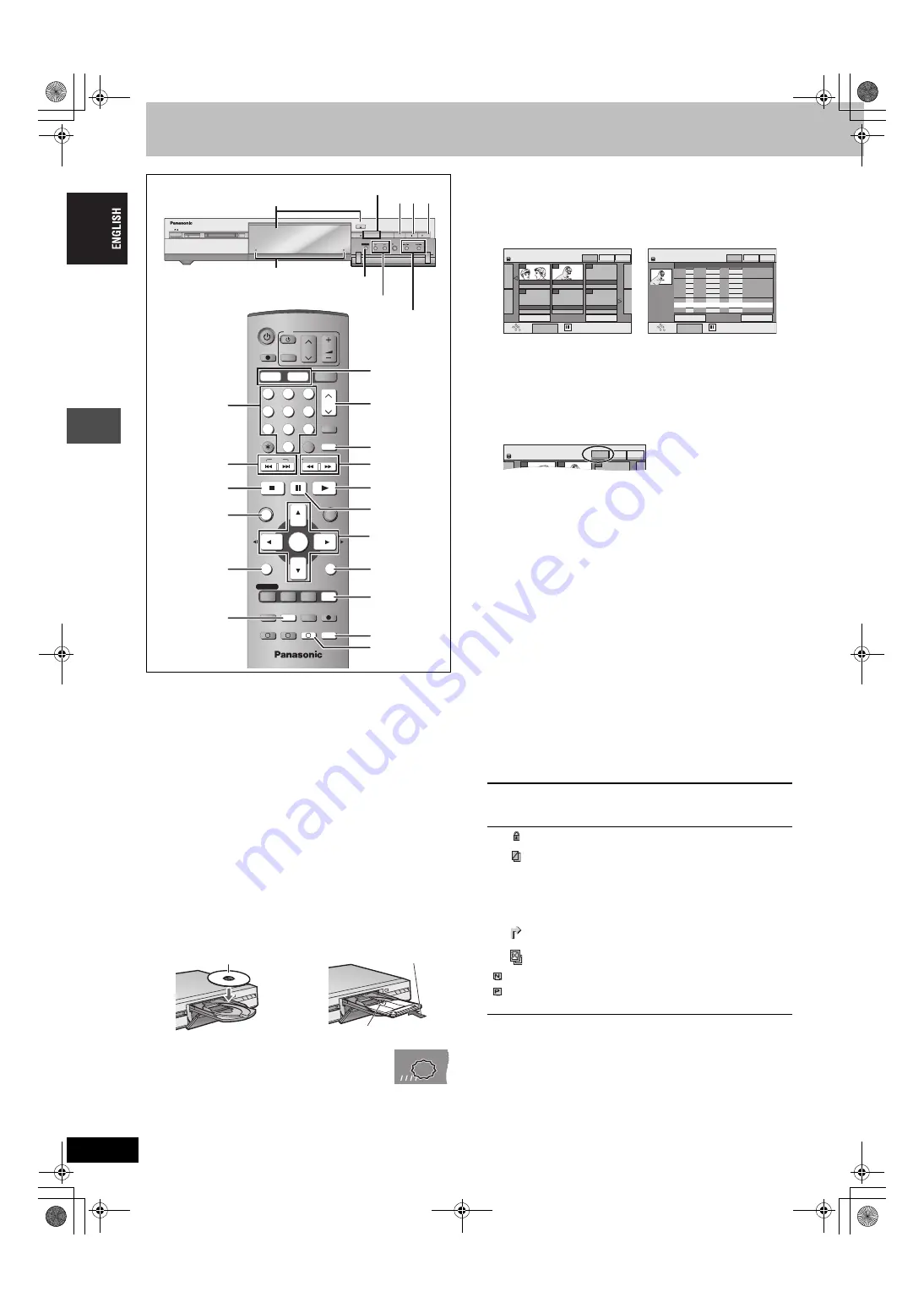 Panasonic DMRE500H - DVD RECORDER DECK Operating Instructions Manual Download Page 30