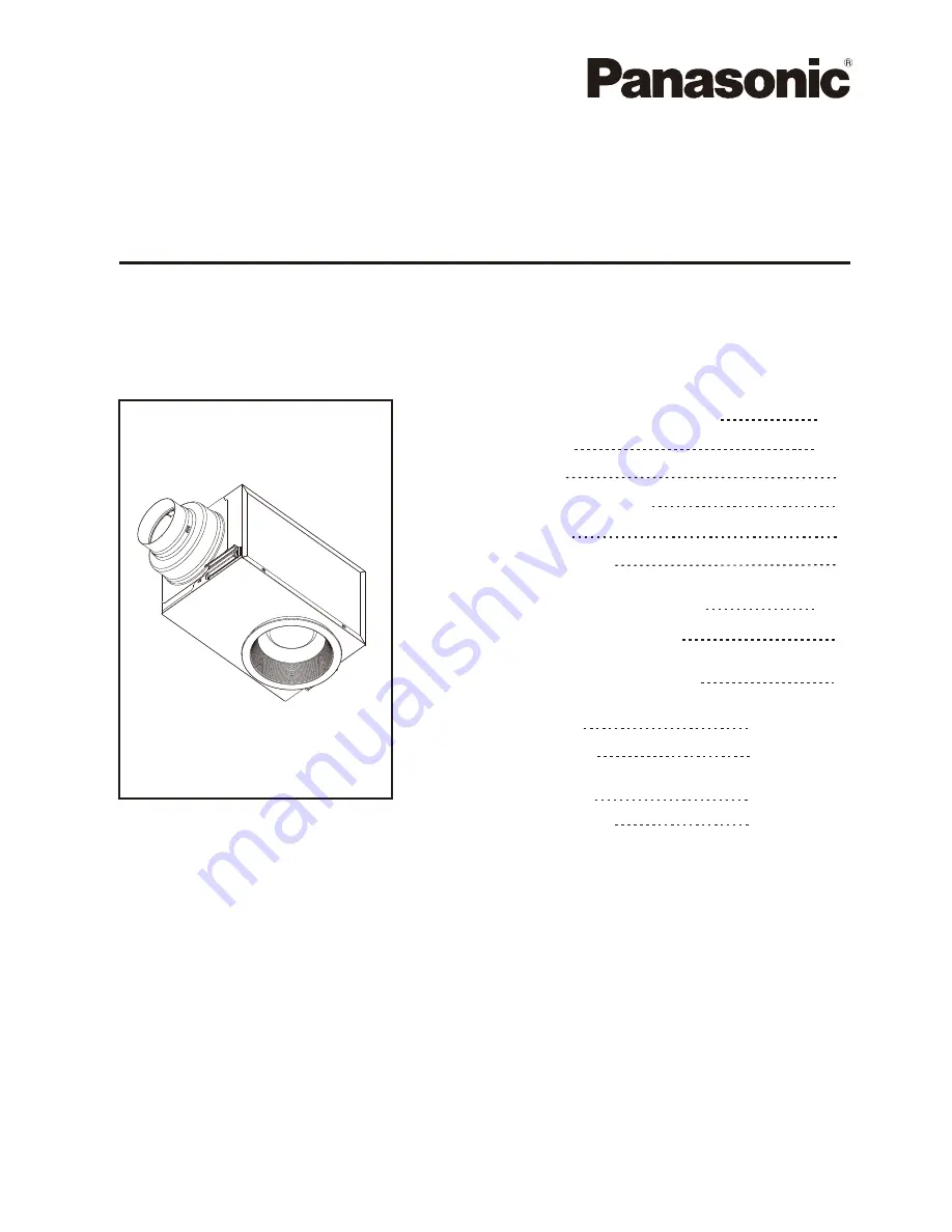 Panasonic DV-08VRE2 Installation Instructions Manual Download Page 1