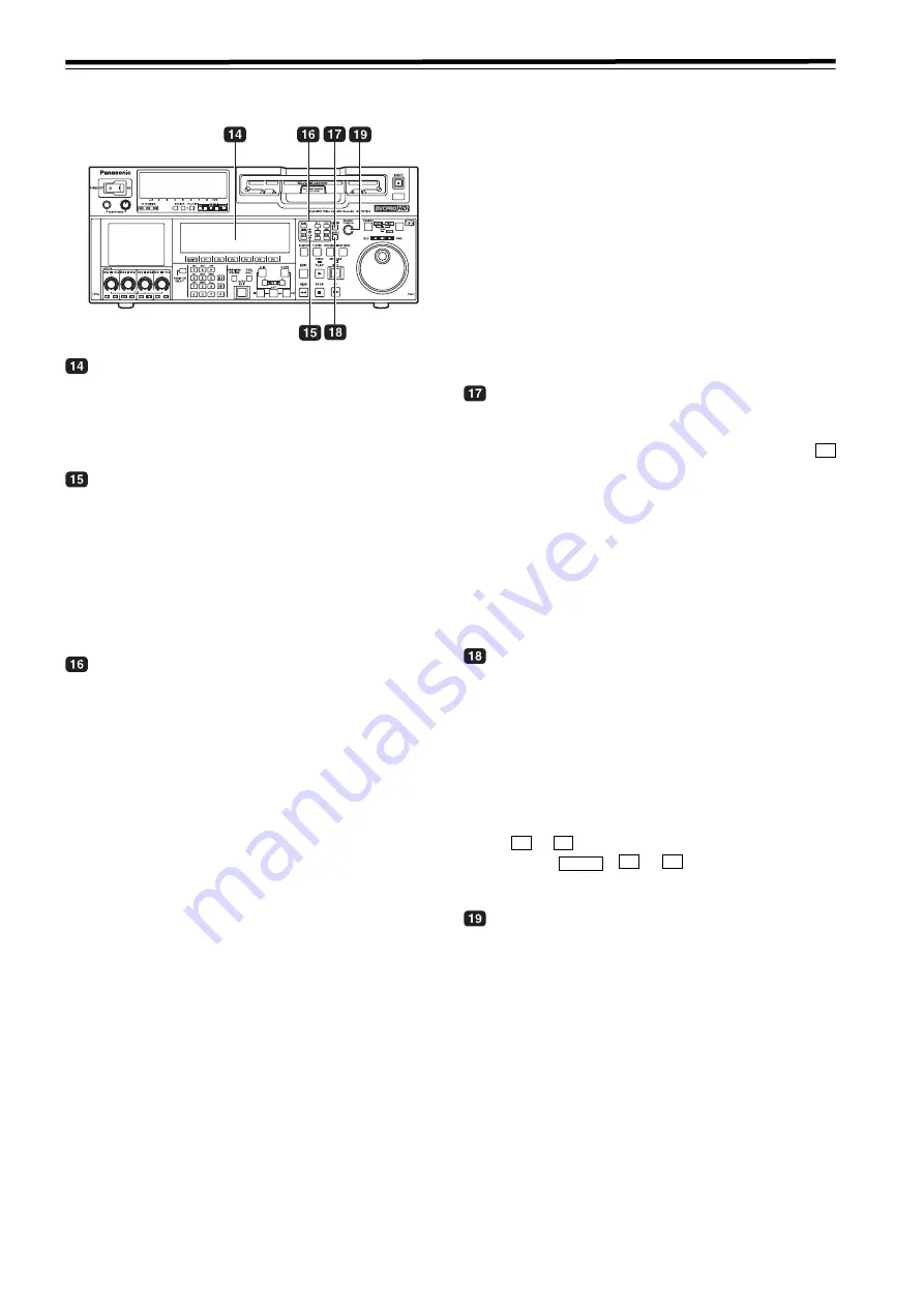 Panasonic DVCPRO HD AJ-HD1800E Operating Instructions Manual Download Page 12