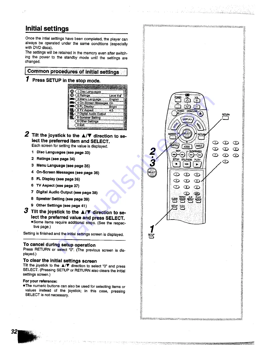 Panasonic DVD-A350A Operating Instructions Manual Download Page 32