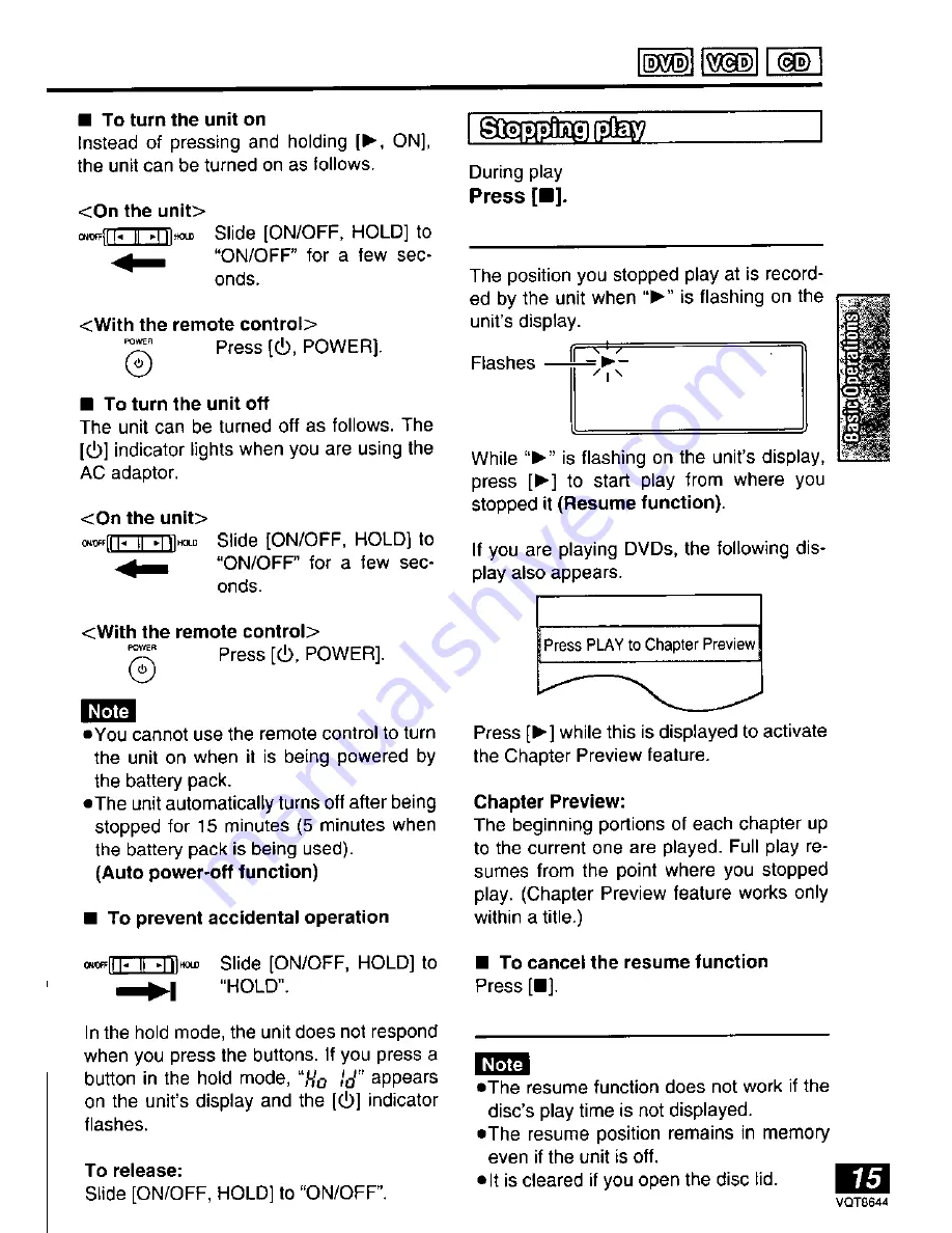 Panasonic DVD-PV55 Operating Instructions Manual Download Page 15