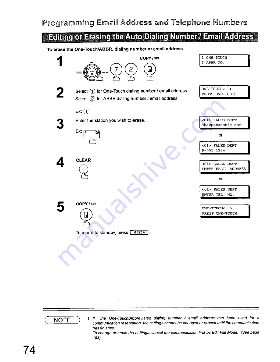 Panasonic DX-800AU Operating Instructions Manual Download Page 74