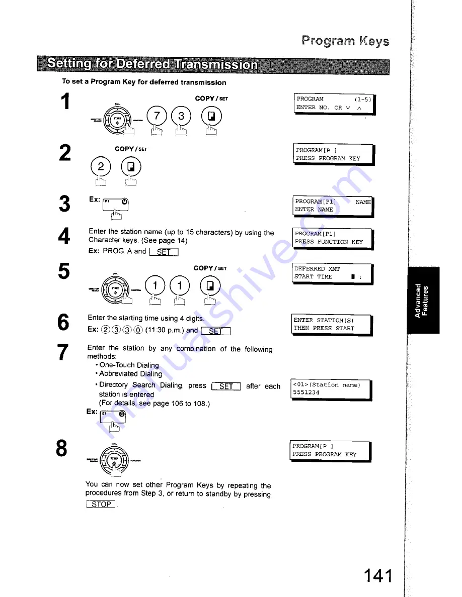 Panasonic DX-800AU Operating Instructions Manual Download Page 141