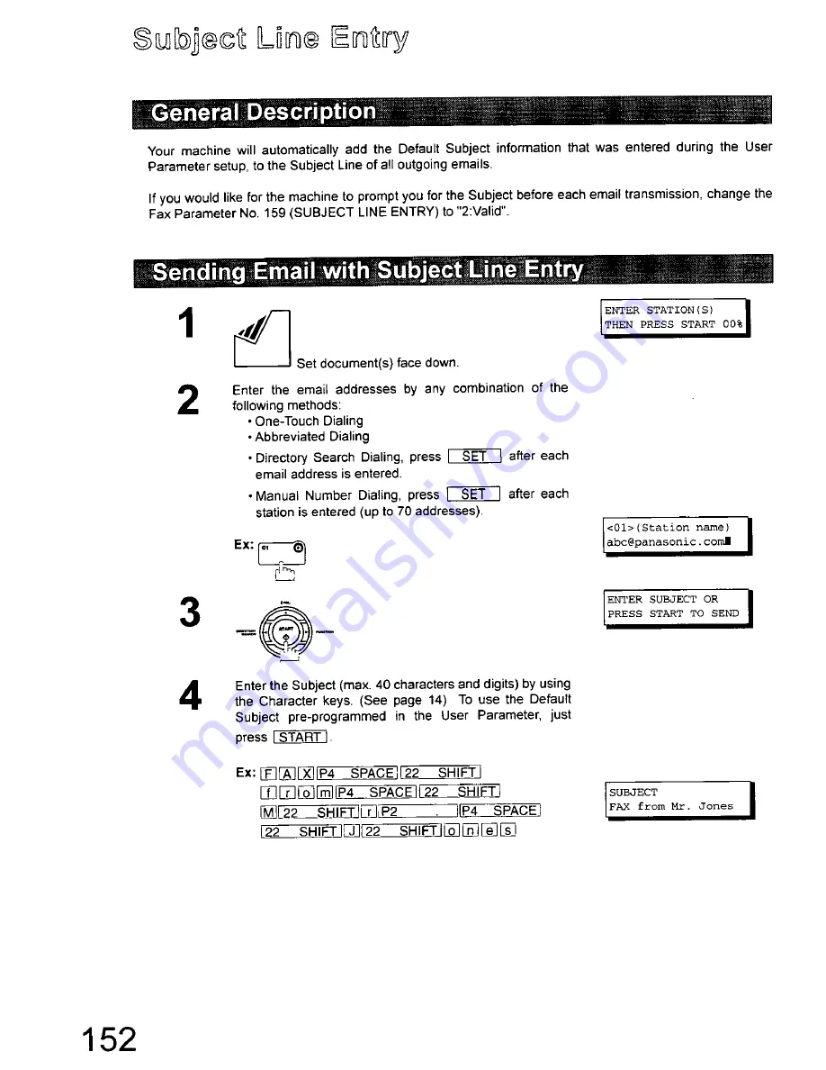 Panasonic DX-800AU Operating Instructions Manual Download Page 152