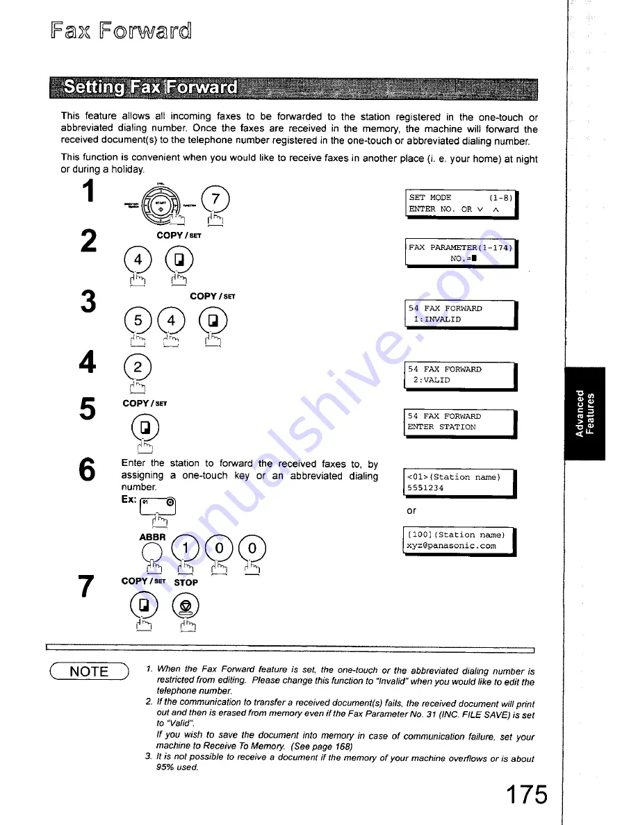 Panasonic DX-800AU Operating Instructions Manual Download Page 175