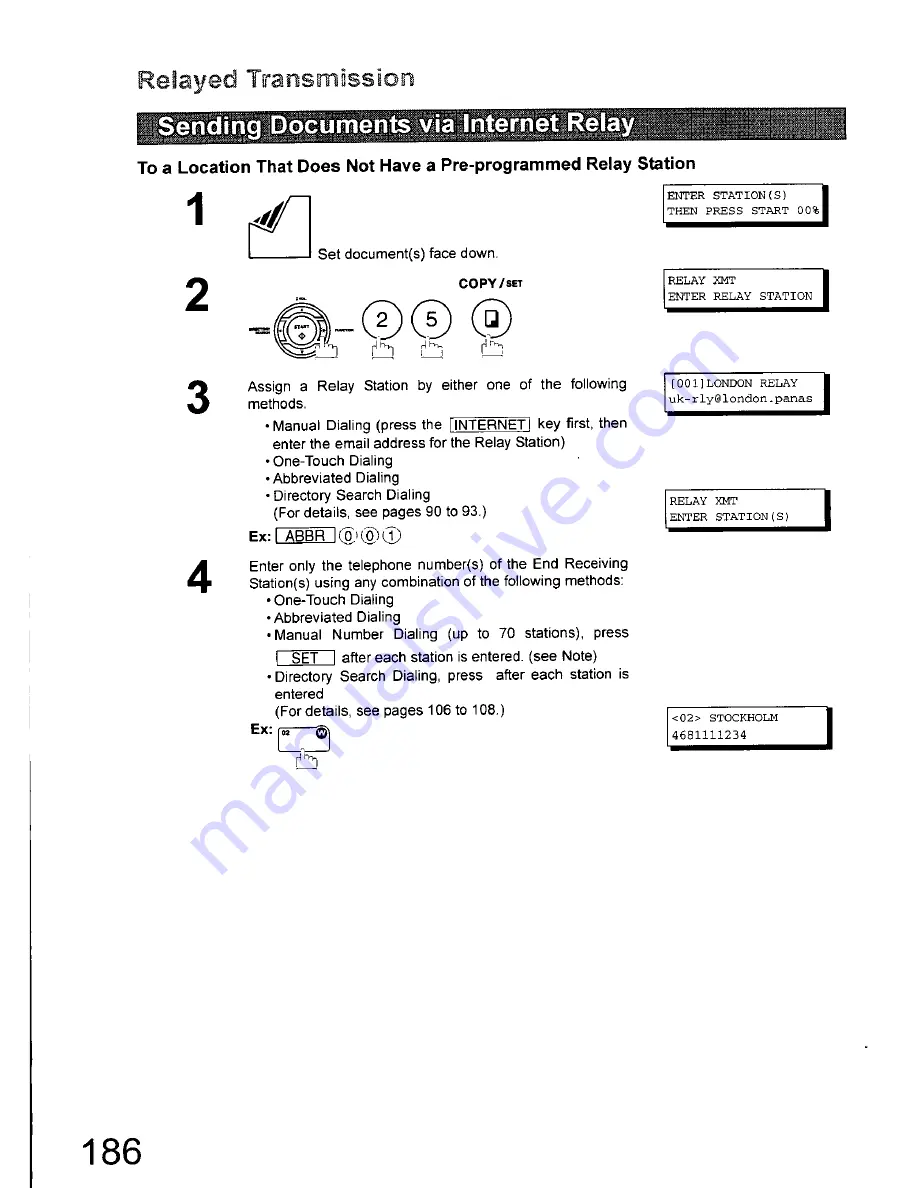 Panasonic DX-800AU Operating Instructions Manual Download Page 186