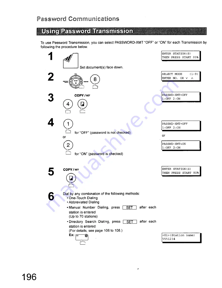 Panasonic DX-800AU Operating Instructions Manual Download Page 196